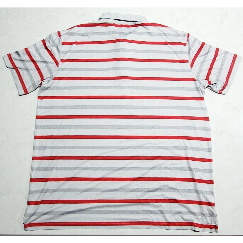 CALLAWAY OPTI-DRI GOLF Polo Shirt XL Gray Red Striped Moisture Wicking NWOT - Picture 3 of 12